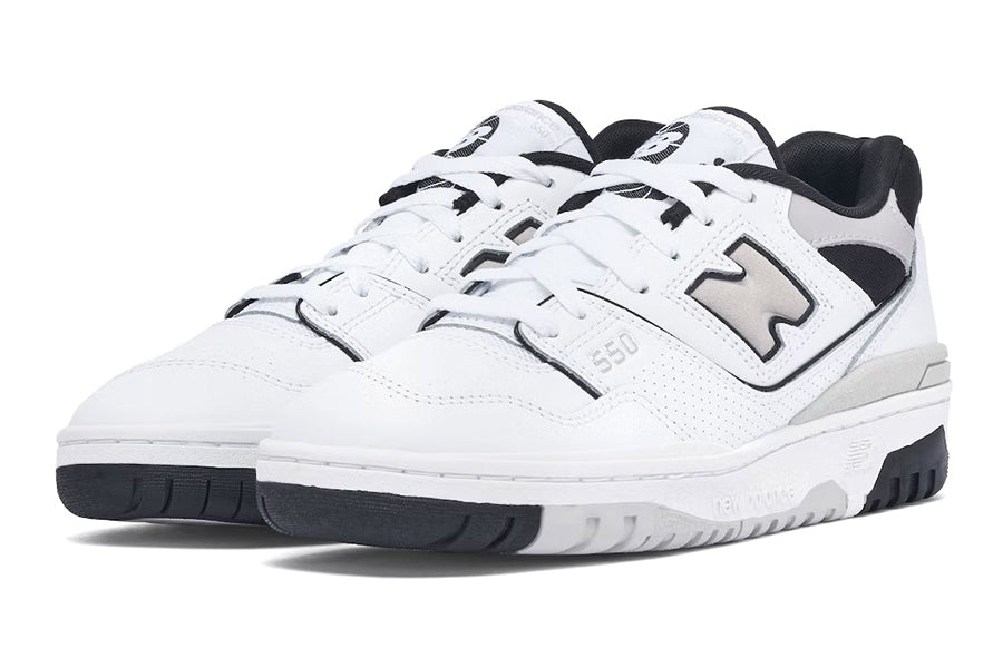 550 White Black Grey-Sneakers-Lace & Step