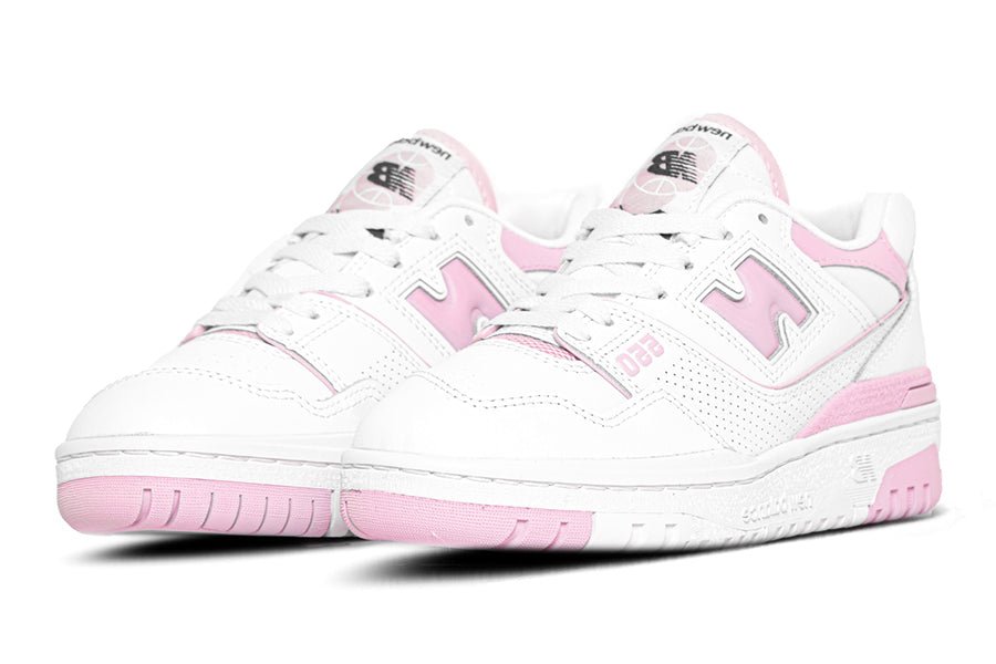 550 White Bubblegum Pink-Sneakers-Lace & Step